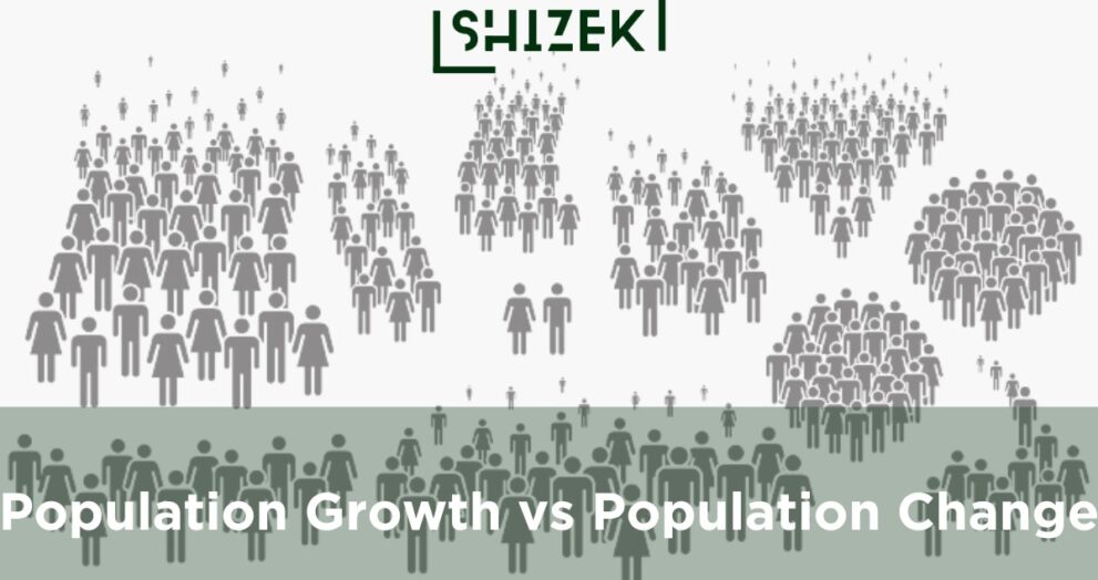 difference between population growth and population change